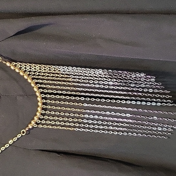 A.Byer Black Short Slv Blouse w/Removable Necklace NWT Jr Women’s Sz S - Picture 2 of 10